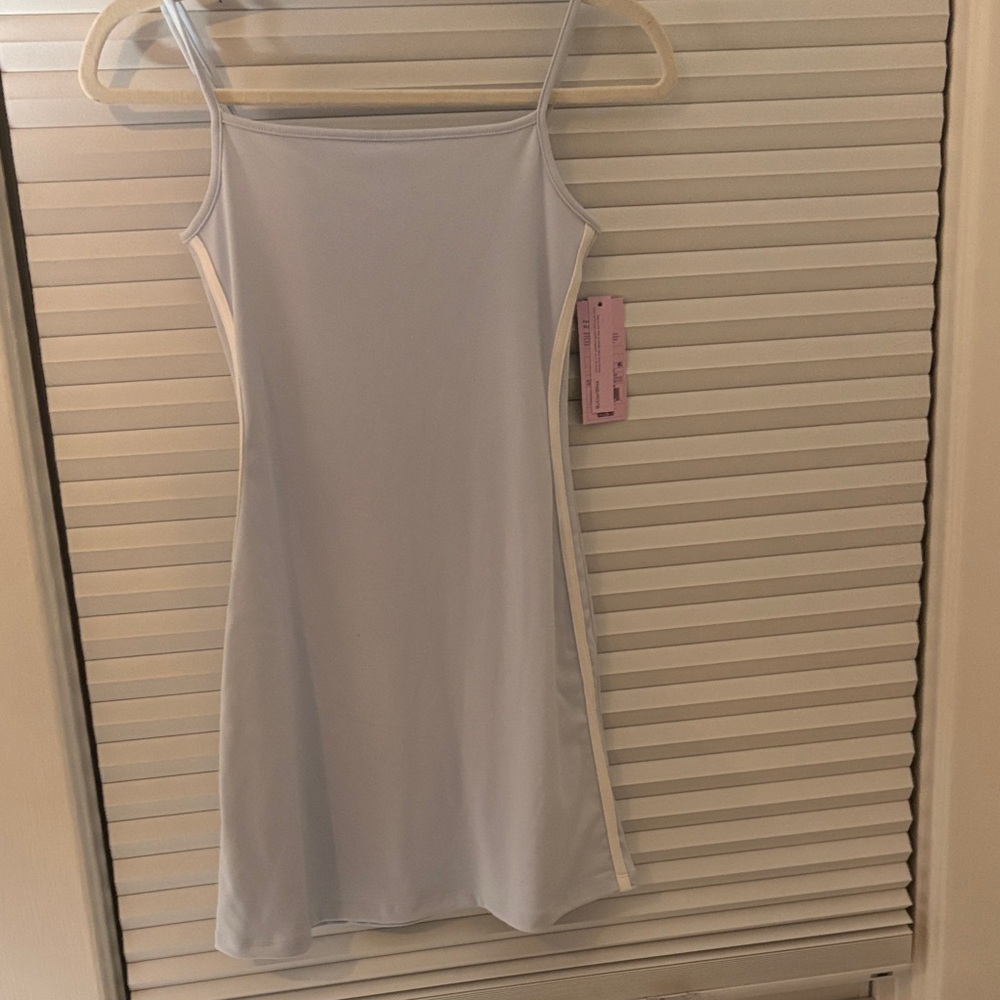 light blue and white stripes athletic dress
